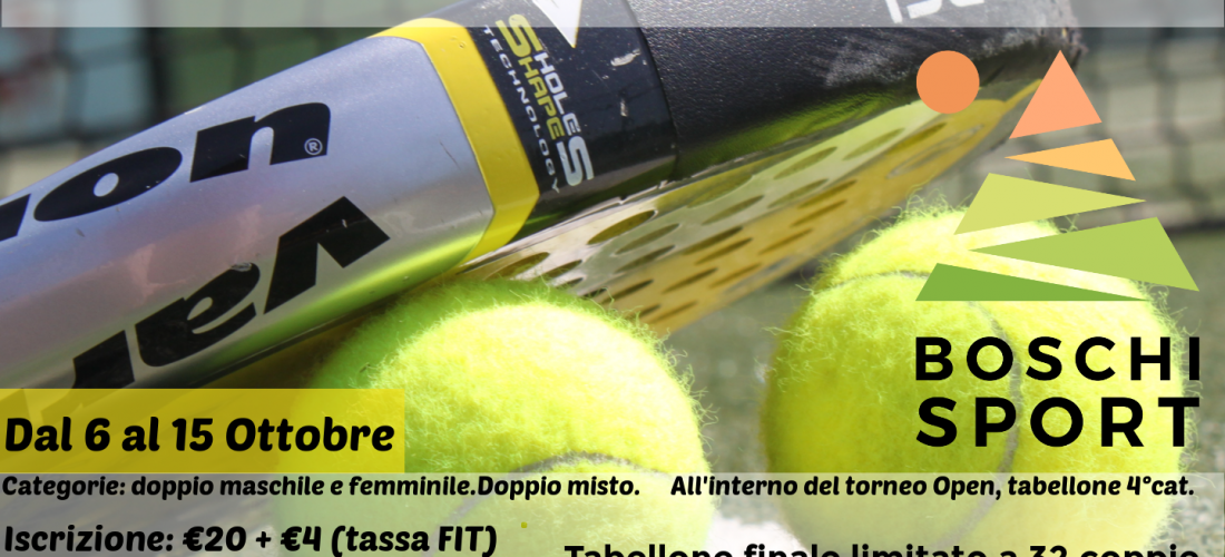 Tabelloni torneo open di Paddle 6-15 Ottobre