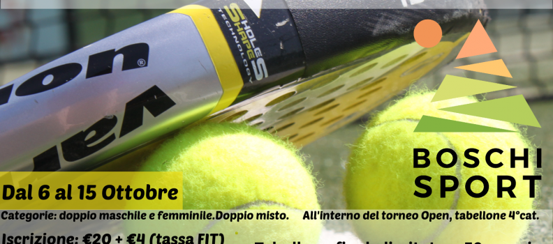 Tabelloni torneo open di Paddle 6-15 Ottobre
